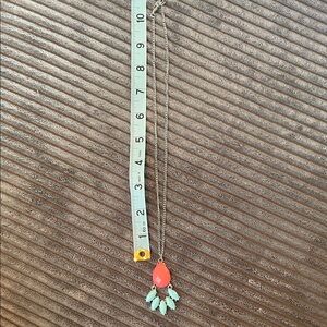 Elegant Coral and Mint Pendant Necklace